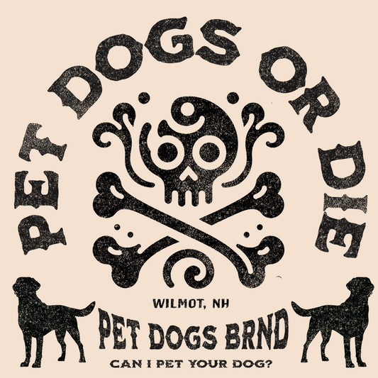 PET DOGS OR DIE Black Logo Unisex Heavy Cotton Tee