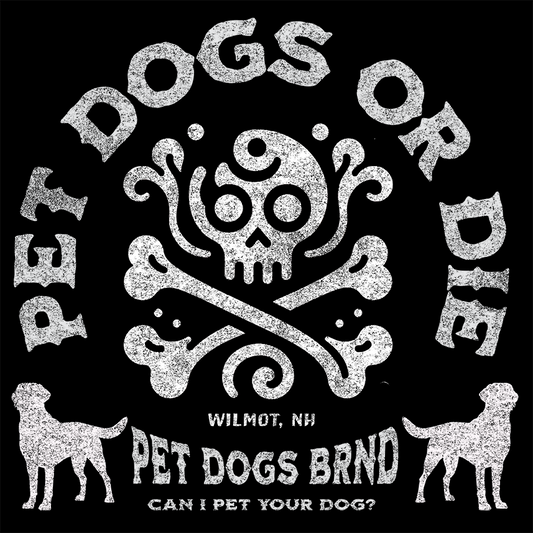 PET DOGS OR DIE White Logo Unisex Heavy Cotton Tee